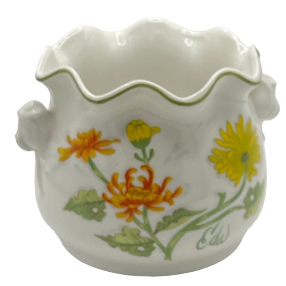 Vtg Sugar Bowl: Chrysanthemum Original Water Color by Eda for Seymour Mann Gift - Picture 2 of 10